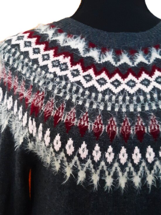 J. Jill Fair Isle Nordic Long Sleeve Knit Midi Sweater Dress - Picture 2 of 8